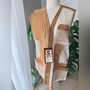 Vintage Continental Shooting Clothes Mesh Shooting Vest Tan Nylon‎ Size Medium